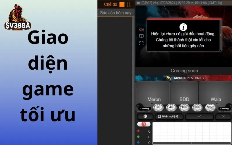 Giao diện trò chơi SV388 được tối ưu