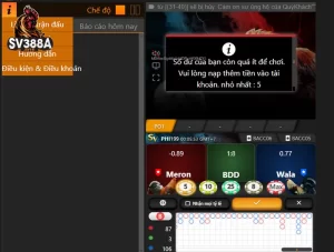 Hướng dẫn đặt cược các game có ở sảnh SV388